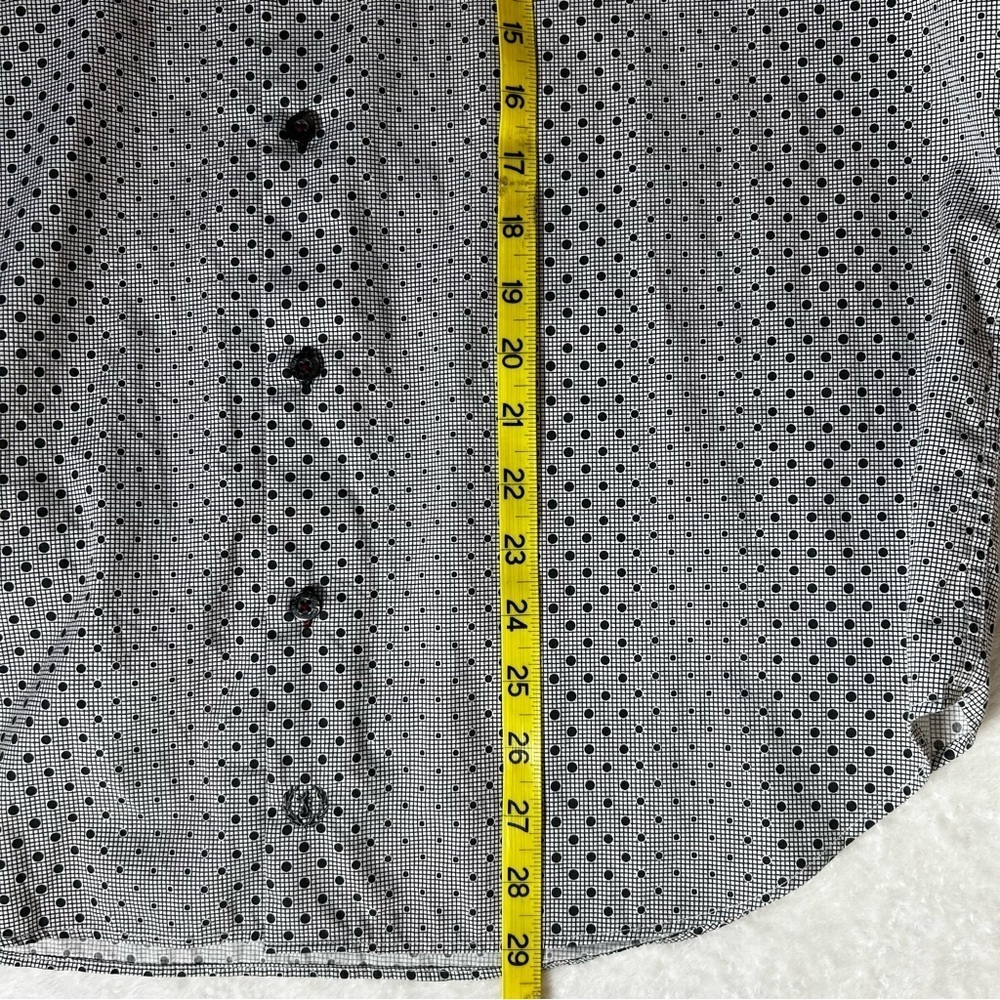 Bugatchi UOMO Black and White Patterned Button Down Dress Shirt Size L - Picture 9 of 10